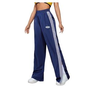 Navy Blue retro streetwear windbreaker pants